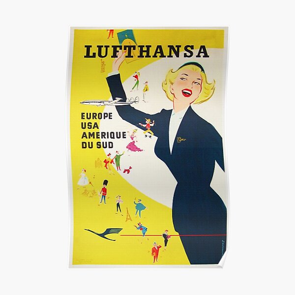 Vintage LufthansaTravel Poster 1930/'s