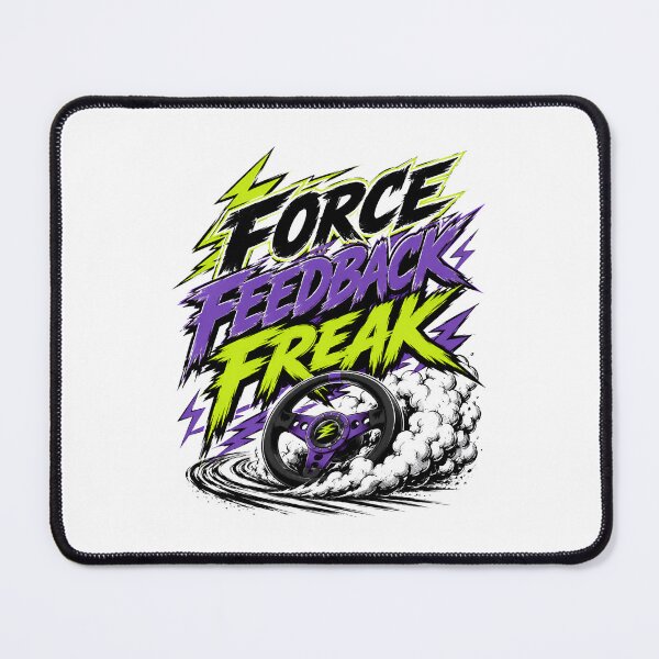 Item preview, Force Feedback Freak Aggressive Neon Sim Racing Steering Wheel designed and sold by Fenay Designs.