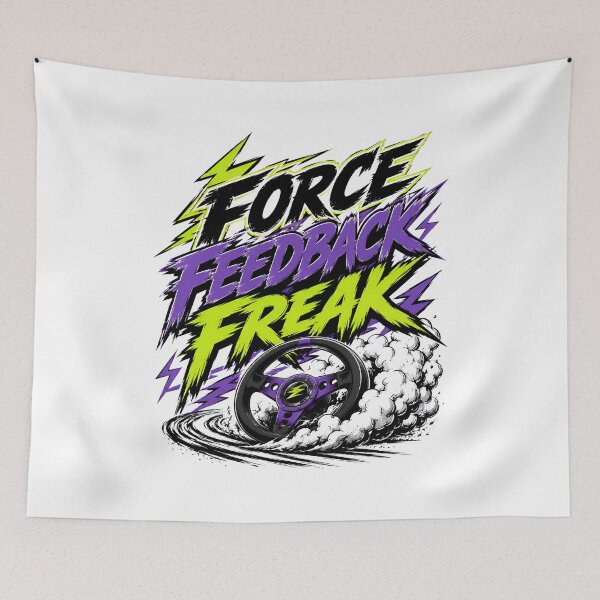 Item preview, Force Feedback Freak Aggressive Neon Sim Racing Steering Wheel designed and sold by Fenay Designs.