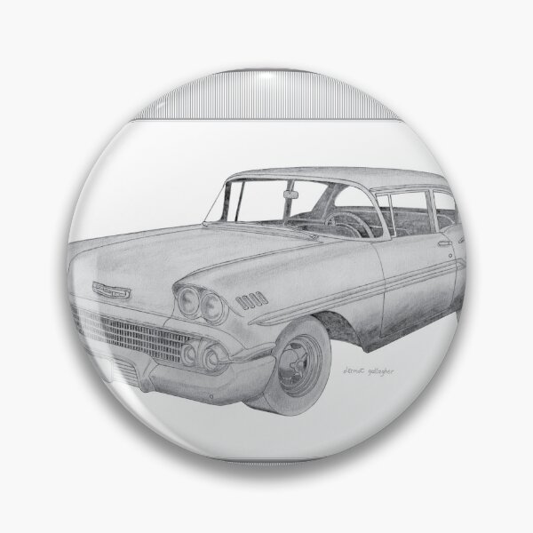 Item preview, Chevrolet Biscayne 1958 Sedan Hand-drawn designed and sold by Classic Car Art Drawings.