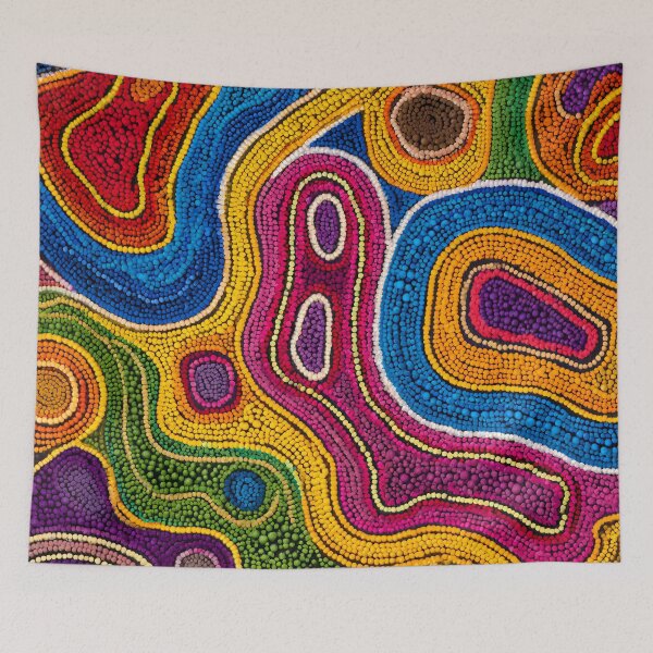 Item preview, Australian Aboriginal Dot Art Colorful Abstract Painting designed and sold by GrinGalore.