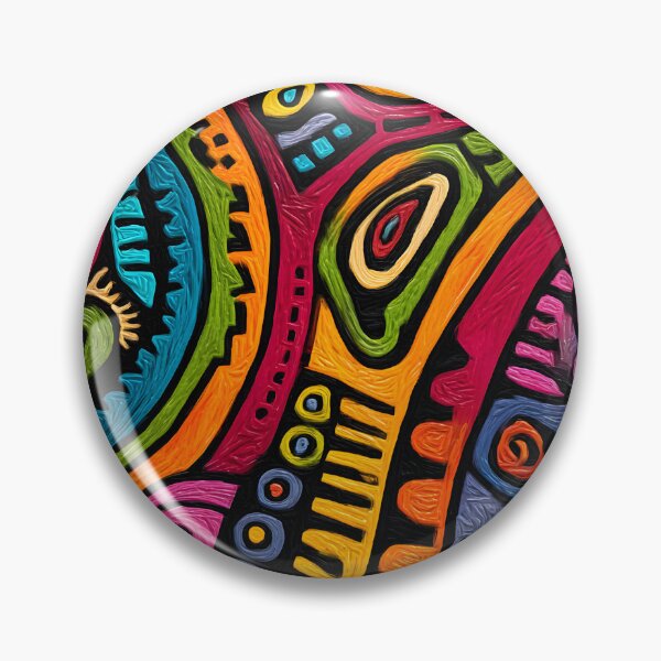 Item preview, Abstract Australian Aboriginal Tribal Art Colorful Wall Painting designed and sold by GrinGalore.