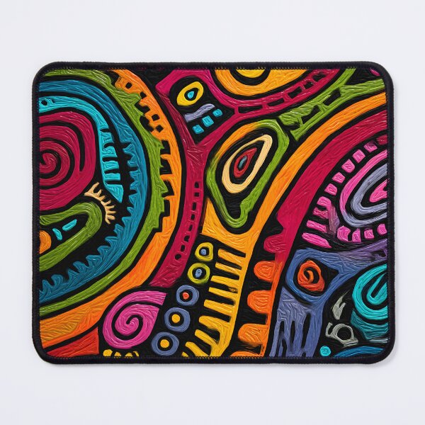 Item preview, Abstract Australian Aboriginal Tribal Art Colorful Wall Painting designed and sold by GrinGalore.