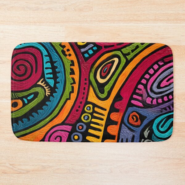 Item preview, Abstract Australian Aboriginal Tribal Art Colorful Wall Painting designed and sold by GrinGalore.