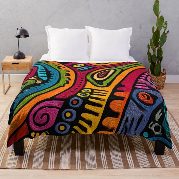 Item preview, Abstract Australian Aboriginal Tribal Art Colorful Wall Painting designed and sold by GrinGalore.