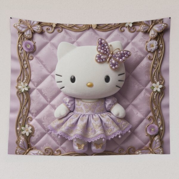 Item preview, Elegant Purple Butterfly Hello Kitty Princess Doll Art designed and sold by ethnicdigital.