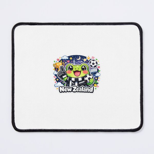 Item preview, Kawaii Frog Soccer Fan New Zealand Sticker designed and sold by Cozy404Lab.
