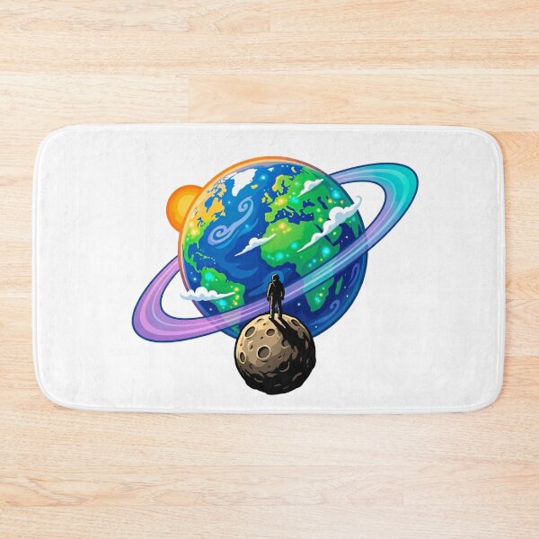 Item preview, Astronaut Standing on Moon Viewing Ringed Earth in Space designed and sold by Chaoscience.