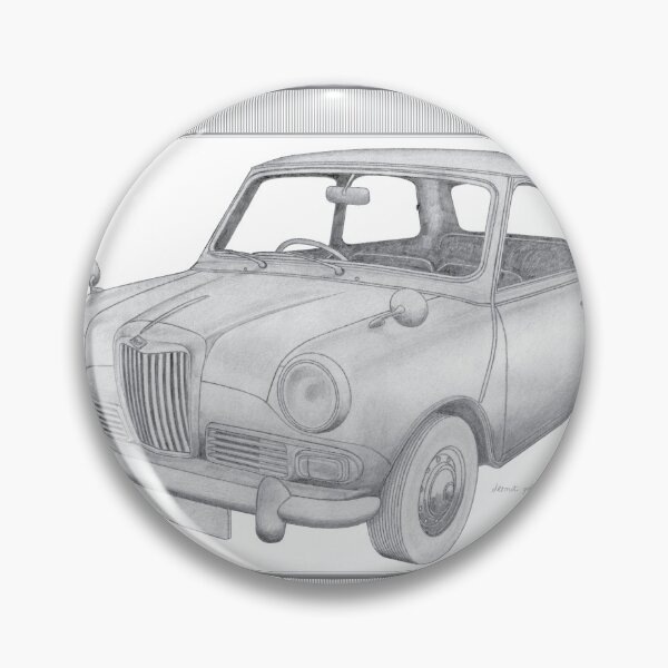 Item preview, Riley Elf Mk3 Saloon Hand-drawn designed and sold by Classic Car Art Drawings.