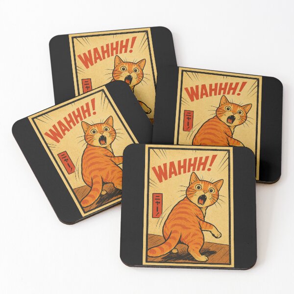 Item preview, Funny Orange Cat Reaction Poster with Vintage Manga Panic Style designed and sold by ferminhays.
