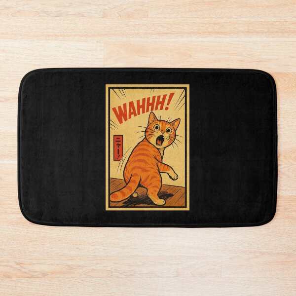 Item preview, Funny Orange Cat Reaction Poster with Vintage Manga Panic Style designed and sold by ferminhays.