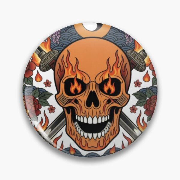 Item preview, Inferno Samurai Skull designed and sold by PixelStyle Studio.