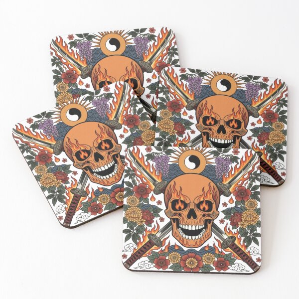 Item preview, Inferno Samurai Skull designed and sold by PixelStyle Studio.
