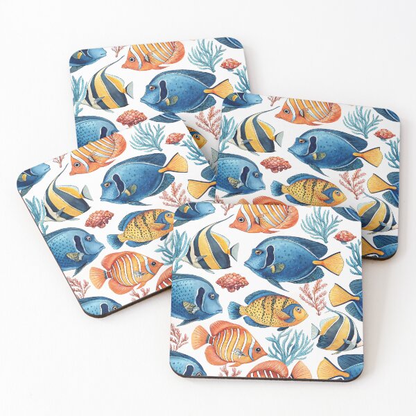Item preview, Coral Reef Saltwater Ocean Fish Pattern designed and sold by Tammy Winand Arts.