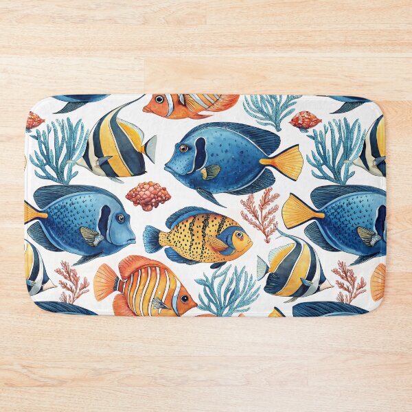 Item preview, Coral Reef Saltwater Ocean Fish Pattern designed and sold by Tammy Winand Arts.