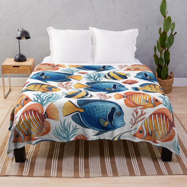 Item preview, Coral Reef Saltwater Ocean Fish Pattern designed and sold by Tammy Winand Arts.