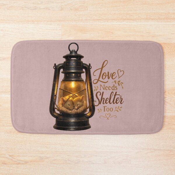 Item preview, Love Needs Shelter Too, Cozy Romantic Mouse Art, Cottagecore Love Design designed and sold by JagrDesigns.