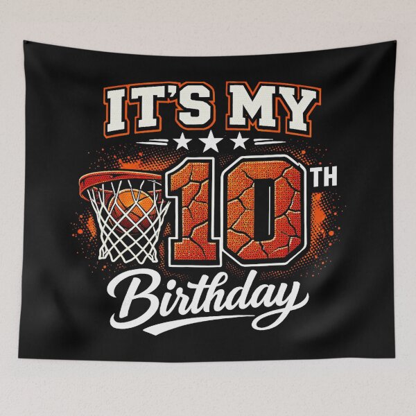 Item preview, 10th Birthday Basketball Graphic With Bold Sports Party Retro Style designed and sold by allistermariam.