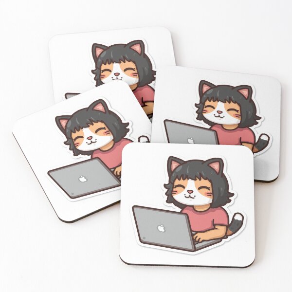 Item preview, Cute Pixel Cat Programmer Coding Sticker designed and sold by Gulele7.