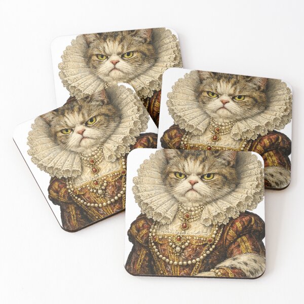 Item preview, Grumpy Royal Cat – Renaissance Noble Portrait Funny Pet Art designed and sold by slikar.