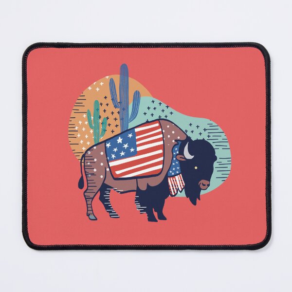 Item preview, American Flag Buffalo in the Desert designed and sold by IvysCreativityHouse.
