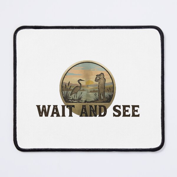 Item preview, Wait And See - Vintage Heron Birdwatching Nature Emblem designed and sold by ArcApparel2020.