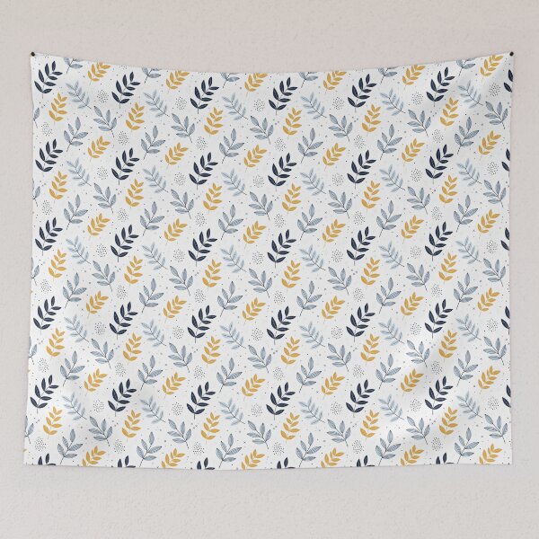 Item preview, Nordic Minimalist Navy and Gold Leaf Pattern designed and sold by VelloomStore.