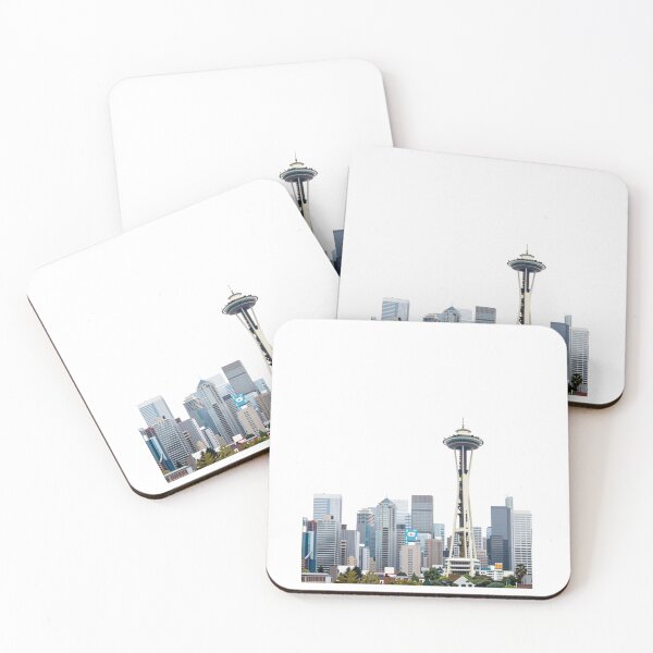 Item preview, Panorama Seattle z Wieżą Space Needle – Wycięta Grafika designed and sold by NeonSketch Lab.