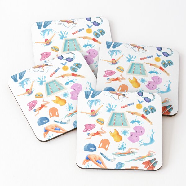Item preview, Swimming watercolor print designed and sold by BasicArtChick.