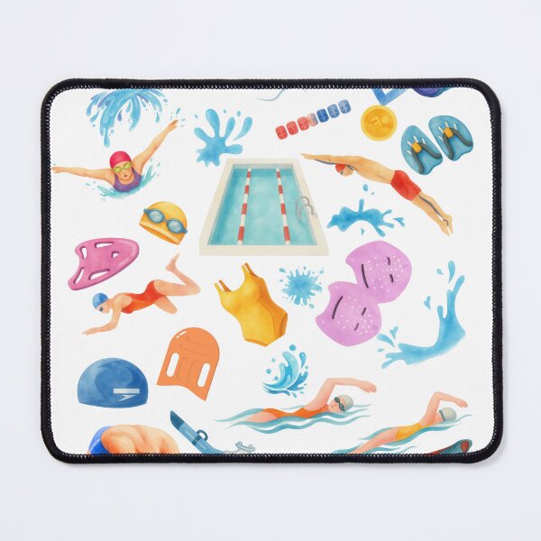 Item preview, Swimming watercolor print designed and sold by BasicArtChick.