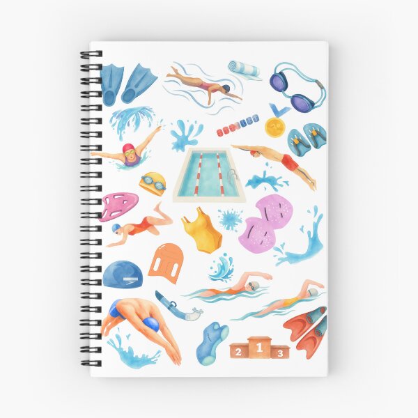 Item preview, Swimming watercolor print designed and sold by BasicArtChick.