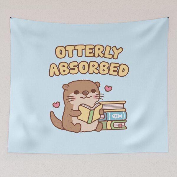 Item preview, Cute Otter Otterly Absorbed In Books Funny Reading Pun designed and sold by rustydoodle.