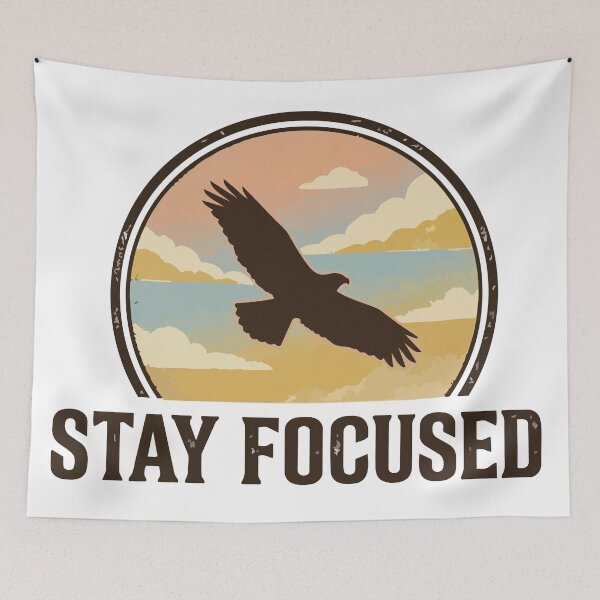 Item preview, Stay Focused - Hawk Silhouette Vintage Birdwatching Circle designed and sold by ArcApparel2020.