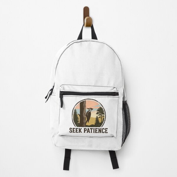 Item preview, Seek Patience - Woodpecker Forest Vintage Birding Badge designed and sold by ArcApparel2020.