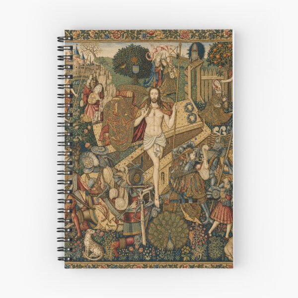 Item preview, fifteenth-century Flemish tapestry depicting the Resurrection of Christ - Medieval Tapestry Art Illustration for Gothic History Collectors designed and sold by RickE.