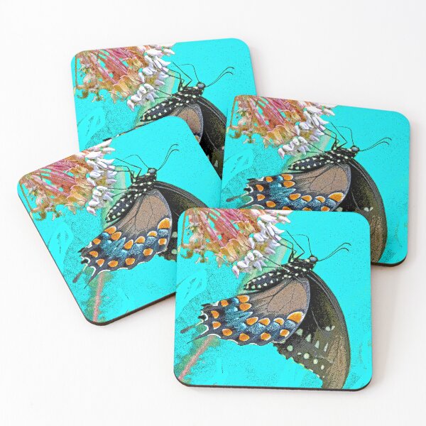 Item preview, Eastern Tiger Swallowtail Butterfly, Milkweed Flowers, Digital Illustration designed and sold by AMacGPhilly.