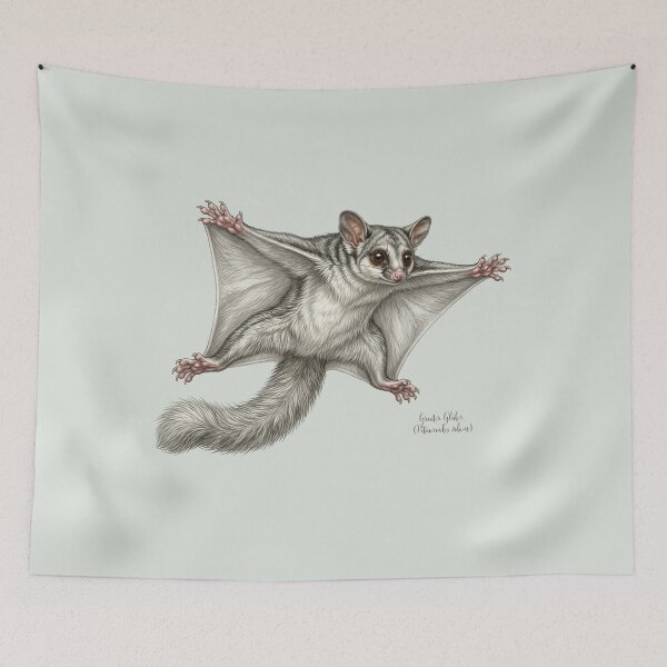 Item preview, Ghost of the Canopy: Greater Glider (Petauroides volans) Dramatic Botanical Print designed and sold by FreiherrPK.