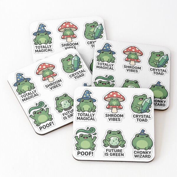 Item preview, Kawaii Mystic Toad Sticker Pack - Cute Wizard Frog & Nature Puns designed and sold by SimpleP.