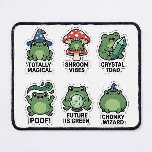 Item preview, Kawaii Mystic Toad Sticker Pack - Cute Wizard Frog & Nature Puns designed and sold by SimpleP.