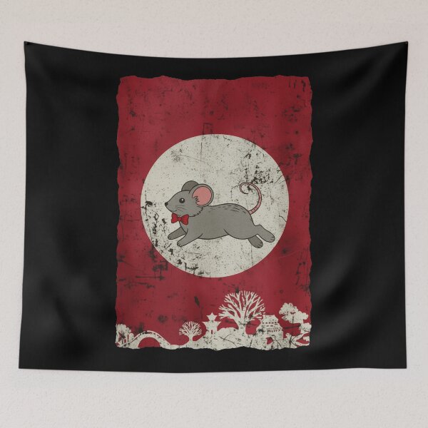 Item preview, Vintage Mouse Illustration With Grunge Red Storybook Background designed and sold by JordynLadukeg65.