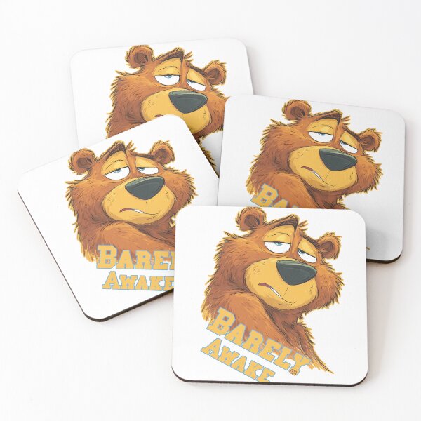 Item preview, Barely Awake Funny Lazy Bear Mascot Coffee Morning Humor Streetwear designed and sold by DesignArtist.ia.