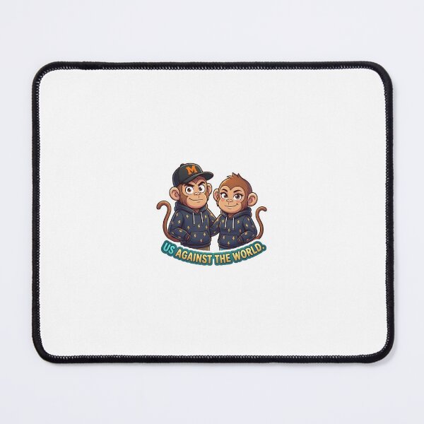 Item preview, Us Against The World Monkey Sticker | Cute Couple Cartoon Design designed and sold by Newkidshub.