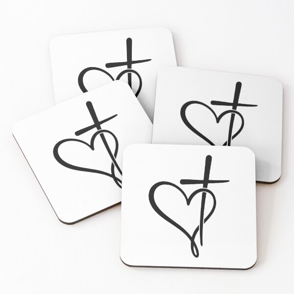 Item preview, Christian Cross Heart Unity Faith Symbol designed and sold by debbiebento.