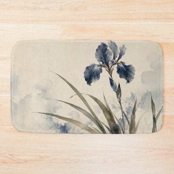 Item preview, Indigo Blue Iris Watercolor Botanical Art designed and sold by ArtDesignRemix.
