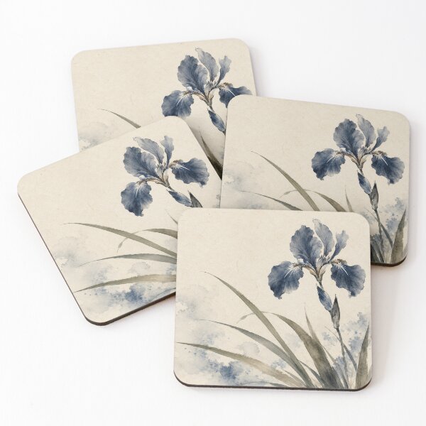 Item preview, Indigo Blue Iris Watercolor Botanical Art designed and sold by ArtDesignRemix.