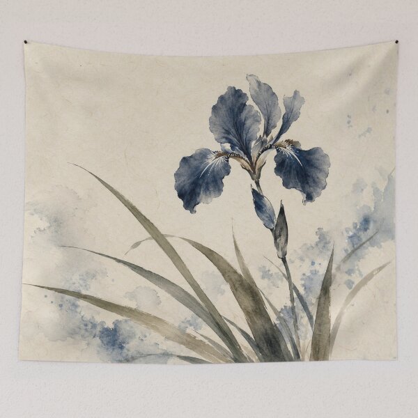 Item preview, Indigo Blue Iris Watercolor Botanical Art designed and sold by ArtDesignRemix.