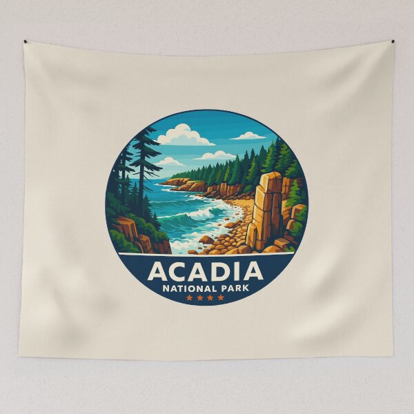 Item preview, Acadia National Park Maine US Retro Design designed and sold by Gideon Emmerich.
