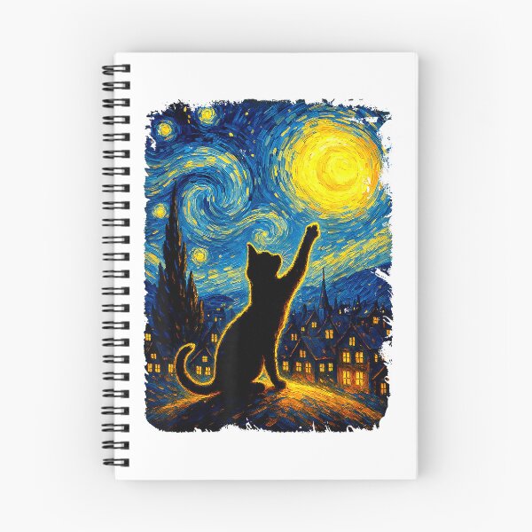 Item preview, Black Cat Starry Night Van Gogh Cat, Cat Mom, Cat Dad T-Shirt designed and sold by rawr00.