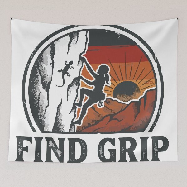 Item preview, Find Grip - Vintage Climber And Lizard Desert Rock Art designed and sold by Arc2020.