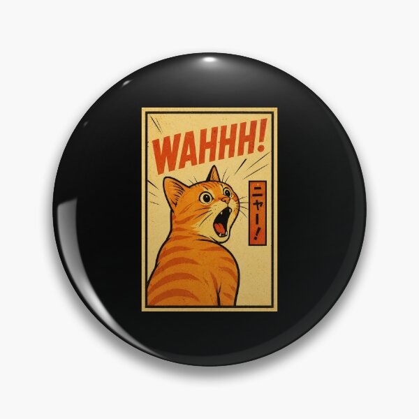Item preview, Retro Orange Cat Reaction Poster with Loud Manga Panic Expression designed and sold by ferminhays.